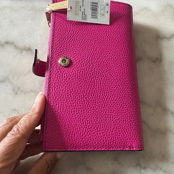 Michael Kors Fuchsia Leather Wristlet - Picture 3 of 3